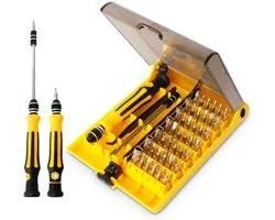 Mini Ensemble de Tournevis 45-en-1 avec Embouts de Précision et Pince pour Réparations Diverses