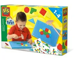 SES Creative SES - My First - Hamertje Tik - original - Montessori speelgoed - originele set met basis vormen - inclusief hamer - Speelgoed 1 jaar, 2 jaar 3 jaar en 4 jaar - Sinterklaas Cadeautjes