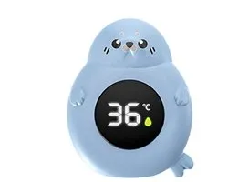 Thermomètre de bain pour bébé, écran LED, motif baleine mignonne, thermomètre de bain numérique étanche, mesure la température avec précision.