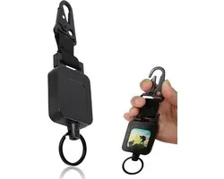 1 Pz Supporto Micro Telescopico Con Moschettone E Portachiavi Supporti Per Microfono Plastica Anti-Smarrimento, Sempre Con Te Chiavi, Badge, Bottiglia, Mani Libere (Nero)