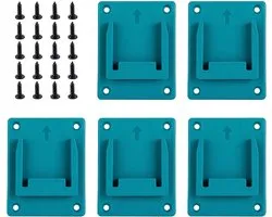 Pack of 5 Wall Mount Tool Holder - Makita 18V Power Tools - Drill Tool Holder - 20 Screws - Workshop Storage - Battery Machine Holder - Garage Holder - 14.4/18V