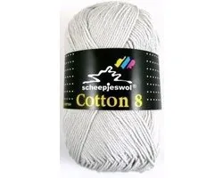 Cotton 8 Scheepjes 700 Licht grijs. PAK MET 10 BOLLEN a 50 GRAM