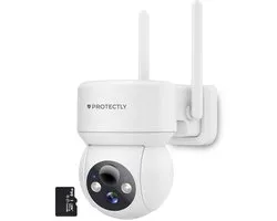 Caméra de sécurité extérieure sans fil Protectly® - 2K Ultra HD - Surveillance par caméra - Caméra extérieure avec vision nocturne - Rechargeable - Avec Wi-Fi et application - Carte SD 64 Go incluse