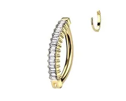 Piercing titane Baguette cerceau ovale doré