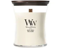 WoodWick Hourglass Medium Geurkaars - White Honey - 60 branduren