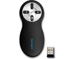Kensington 2.4Ghz Draadloze Presenter - Klikker voor Presentaties - Pointer met Rode Laser - Zwart