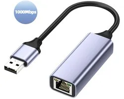 USB naar Ethernet Adapter USB 3.0 – Gigabit 1000 Mbps RJ45 Netwerkadapter met LED Indicator – Internet Adapter voor Laptop, MacBook, Windows, Switch en TV Box