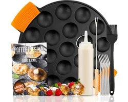Set de AWEMOZ - Incl. Flacon distributeur, pinceau et fourchette - Poffertjesmaker 19 Poffertjes - Vaporisateur - Cadeau pour homme et femme