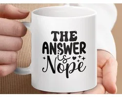 Mok The Answer is Nope, Funny Sarcastic, Introvert, Gift Idea, Office Mug, Sassy Quotes, Novelty Coffee Mug, Nope Mug, Meme Mug