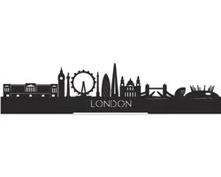 Standing Skyline London Bois Zwart - 40 cm - Décoration d'intérieur à placer et à accrocher - Plus de villes disponibles - Cadeau pour lui - Cadeau pour elle - Anniversaire - Pendaison de crémaillère - Souvenir de la ville - WoodWideCities