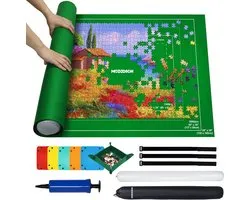 Thijox - MOZOOSON Puzzelmat Oprolbaar voor 3000, 2000, 1500 Stukjes - Puzzelaccessoires met 6 Sorteerders - Ideaal voor Thuis, Camping, Kinderen en Fe