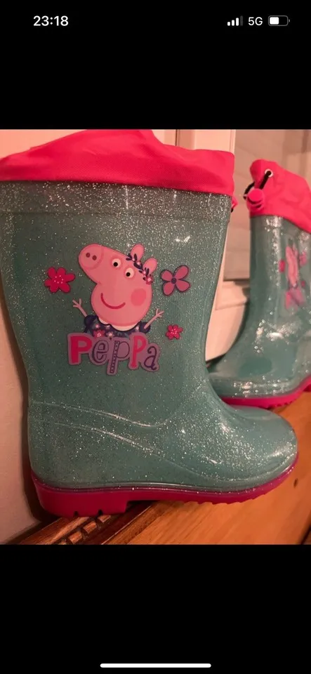 Peppa Pig bottes de pluie enfant unisexe pailletées turquoise/rose EU 27