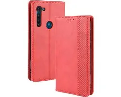Motorola Moto G8 Power Case - Étui à livres vintage - Rouge