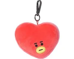 Porte-clés BT21 TATA - Accessoire en peluche Doudou Clip-On - Décoration de sac - Corps hyperélastique - 11,71 cm - Rouge