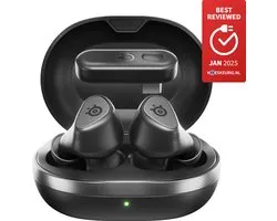 SteelSeries Arctis GameBuds - Zwart - Écouteurs gaming sans fil - 2,4 GHz et Bluetooth 5.3 - Mode ANC/Transparence - Résistance à l'eau IP55 - Autonomie 40 heures - Recharge sans fil - PS5, PC & Mobile