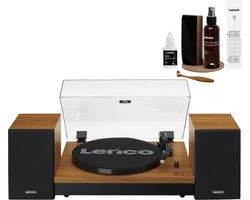 Pack Platine Lenco - LS-310WD + TTA-6IN1 - Platine avec Bluetooth et Haut-parleurs séparés - Kit de Nettoyage LP 6 pièces