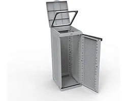Armoire Ecocab 1 pour le tri des déchets, pour l'intérieur et l'extérieur, grise, matériau : plastique, Capacité 110 Litres