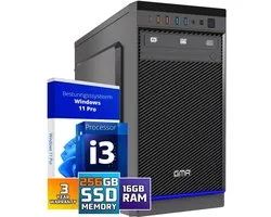 Desktop Computer Intel Core i3 | 16GB RAM | 512GB SSD | Windows 11 Pro | WiFi | DVD-RW | Office PC | Werkcomputer | Zakelijke Computer | Thuiswerk Computer | Thuiswerk PC | Studie Computer | Kantoor PC | Desktop PC | 3 Jaar Garantie