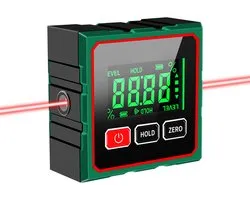 Rapporteur Numérique - Écran LCD niveau d'eau numérique - Inclinomètre Numérique - Niveau électronique - 4 x 90° - Rapporteur - Chargeur USB - pour Auto Menuiserie Construction et Maçonnerie - Magnétique - Outil de mesure Laser