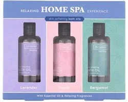 Relaxing Home Spa Experience spa badolie - Multicolor - Kunststof - 3 x 50ml - Set van 3 - Relaxe - Ontspannen - Feestdagen - Sinterklaascadeau - Kerstcadeau - Cadeau