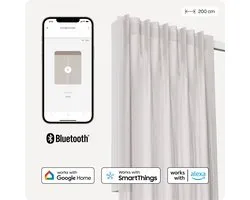 Motionblinds Slimme Gordijnrail – Smart Gordijn – Bluetooth, Draadloos & App-bediening Pull-Start Functie – USB-C Oplaadbaar – Pull-Start Functie – 200 cm