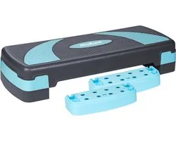 Rebel Active Fitness Stepper - Aerobics Step In Hoogte Verstelbaar Tot 20 Cm - Stepper Stepbank Fitnessstep - Grijs Blauw