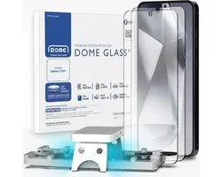 Whitestone Dome Glass adapté pour Samsung Galaxy S24 Plus - Protecteur d'écran en Tempered Glass - avec lampe à polymérisation UV et gabarit d'installation - Installation facile - Pack Duo