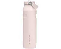 Bouteille Stanley IceFlow™ avec paille rabattable 1,06 L | Rose Quartz | Bouteille d'eau - Isolation ultra-légère AeroLight™ - Thermos