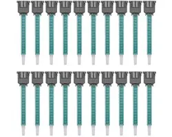 Pack of 20 Epoxy Glue Mixing Nozzles - Resin Mixer - Glue Gun Applicator for 50 ml AB Glue Cartridges - 1:1 Applicator Ratios