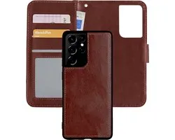 Coque pour Samsung S21 Ultra Case 2 en 1 Bookcase Cover Case Amovible - Coque pour Samsung Galaxy S21 Ultra Case Cover - Marron