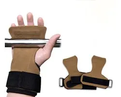 Power Grips – Lifting Straps – Lifting Hooks - Deadlift Straps - Lift Straps – Lifting Grips - Fitness, Crossfit & Krachttraining - 2 Stuks - Bruin