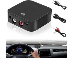 NFC Bluetooth 5.0 ontvanger - Bluetooth audio-adapter voor stereo-installatie, HiFi draadloze audio-adapter, ontvanger met 3,5 mm AUX RCA-aansluiting voor digitale producten met Bluetooth/NFC-functie