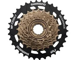 Shimano 7-speed schroefvrijloop - MEGA RANGE 14-34T - Zwart/Goud