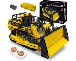 Bulldozer technique télécommandé - Jouet de construction 2,4 GHz Kit de camion RC avec technologie moteur (1508 pièces)