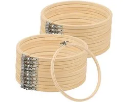 Dailygoods - MANCHAP 20 Pack 8 Inch/20 cm borduurringen, verstelbare borduurringen, bamboe cirkel kruissteek hoepel ringen voor ambachtelijke maken