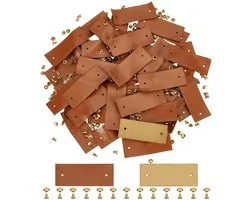 Allecto - Blanco Lederen Labels - Diy Tags - Handgemaakt