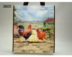 Boodschappen tas haan en hen