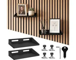 GEEKHOM 2 x Acoustic Panel Shelves without Drilling Accessories Set Including 4 Metal Screws Mounting Accessories - Wall Rack for Acoustic Panel and S