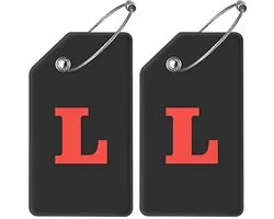 2 Pack Silicone Bag Tag - Privacy Name Tags with Metal Loop for Luggage