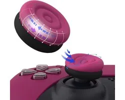 Embouts de pouce pour PS5 pour PS4, Thumbs Cushion Caps pour Xbox Series X/S, Thumbstick Grips Cover pour Xbox One, Elite Series 2, embouts de pouce pour manette Switch Pro - Rouge cosmique et noir