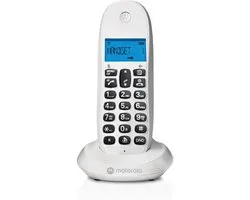 Motorola C1001CBW+ - DECT digitale draadloze telefoon - Gespreksblokkering, nummerweergave, handsfree, telefoonboek voor 50 nummers, verlicht display - Wit