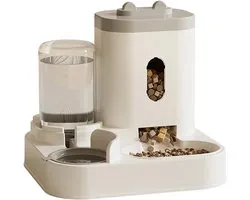 KZQ Set distributeur automatique de nourriture et d'eau pour chats et chiens 2300ML Mangeoire 1000ML Réservoir d'eau Fournitures pour animaux de compagnie blanches Automatisation de l'alimentation et de l'abreuvement des chats et chiens