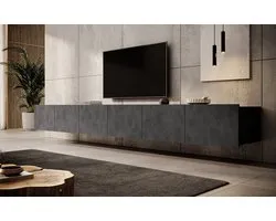 Meubella - TV-Meubel Calabas - Grijs - 300 cm