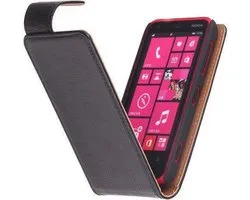 Zwart Nokia Lumia 630 Kreukelleer Flip Case/Cover