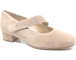 Hassia, 7-302454-2300, Chaussures/escarpins à brides en daim couleur Sable largeur K