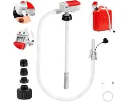 Elektrische Hevelpomp met Auto-Stop Sensor - Brandstofpomp voor Jerrycans - USB-C & Batterij Voeding - 12 L/min - Inclusief 4 Adapters - Voor Benzine, Diesel