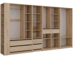 Vicco Elmo Kledingopslagkast – 50 x 200 cm Set van 5 Sonoma