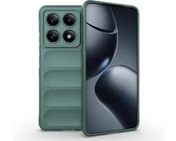 MobyDefend Hoesje - Geschikt voor Xiaomi 14T Pro - TPU Gripcase - Groen