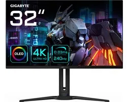 Gigabyte AORUS FO32U2 - Moniteur LED- 31,5" OLED - 3840 x 2160 4K UHD - 240 Hz - 0,03 ms - 250 cd/m² - 1500000:1 - noir