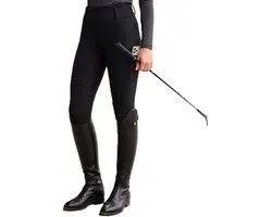 Legging d'équitation avec grip en silicone - fond de selle - pantalon d'équitation - noir - beige - taille M